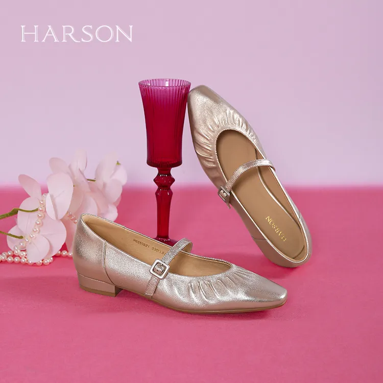 HARSON哈森2025春季新品女鞋气质玛丽珍尖头跟单鞋HS257921