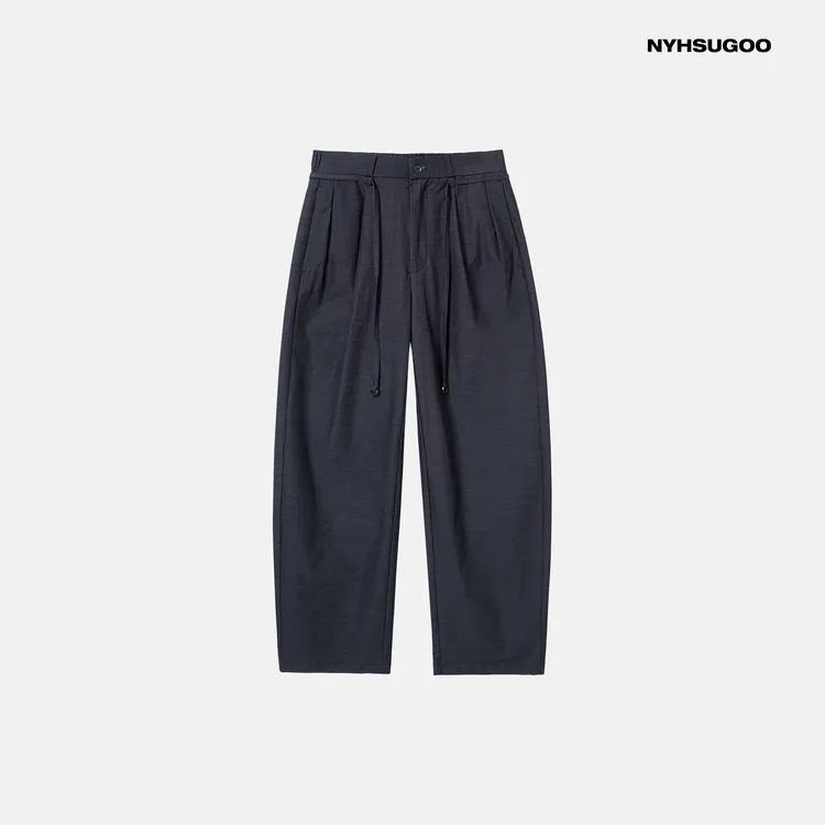 NYHSUGOO/南乙夏季男士新品莱赛尔抽绳开腰休闲裤3573百搭显瘦