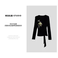 【啊浩私服】 冬装新款时尚烫钻休闲百搭上衣#9362