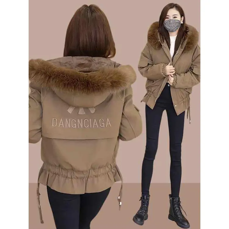 韩版宽松棉衣外套女士2025冬季短款加绒棉服小个子棉袄保暖派克服