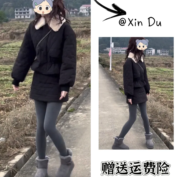 2025秋冬季新款时尚显瘦气质女士网红洋气两件套百搭款D24796