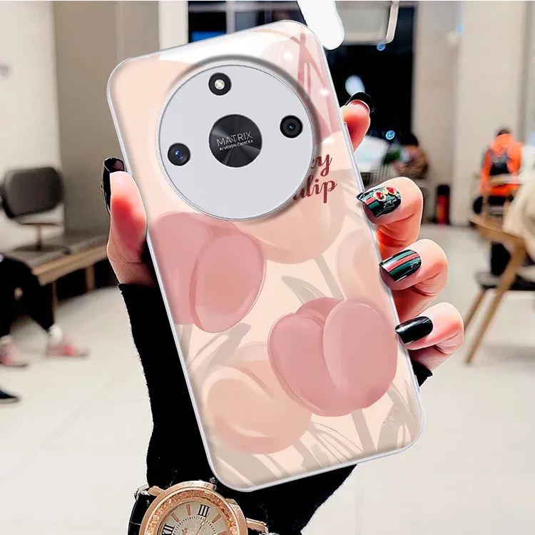 适用荣耀X50水凝壳X50Pro手机壳高颜值郁金香时尚网红防摔保护套