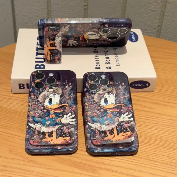 SMBLCE复古唐老鸭支架适用苹果17菲林16手机壳华为vivo小米15oppo