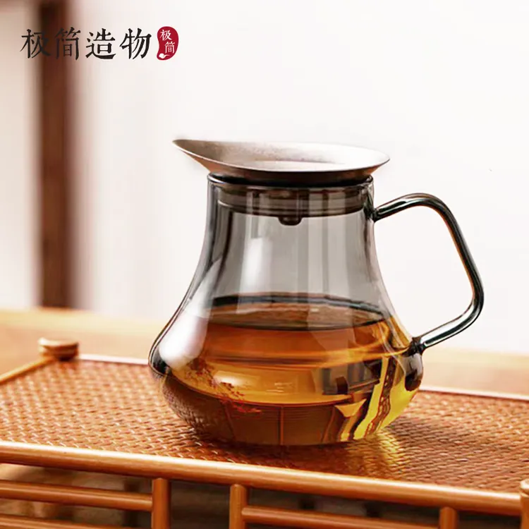 纯钛过滤网高硼硅耐高温玻璃茶壶水果茶壶泡家用办公室明火加热