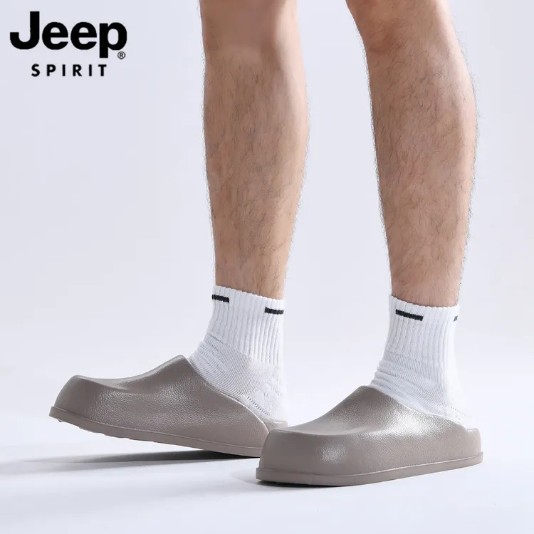 JEEP SPIRIT吉普韩版勃肯鞋防滑休闲纯色沙滩包头拖软底夏季情侣
