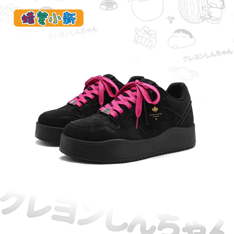 蜡笔小新鞋子男款爆款2025新款时尚百搭复古潮鞋厚底增高情侣板鞋
