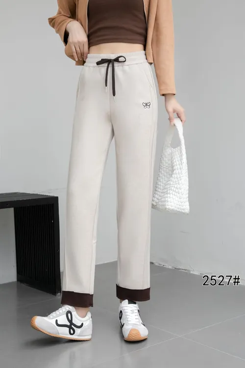 春秋哈伦裤松紧腰时尚百搭极简风秋冬冬季高腰休闲裤白色九分阔腿