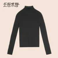 Ysimo-X云思木想 云野仙迹 100羊毛修身高领撞色绣羊毛衫14040