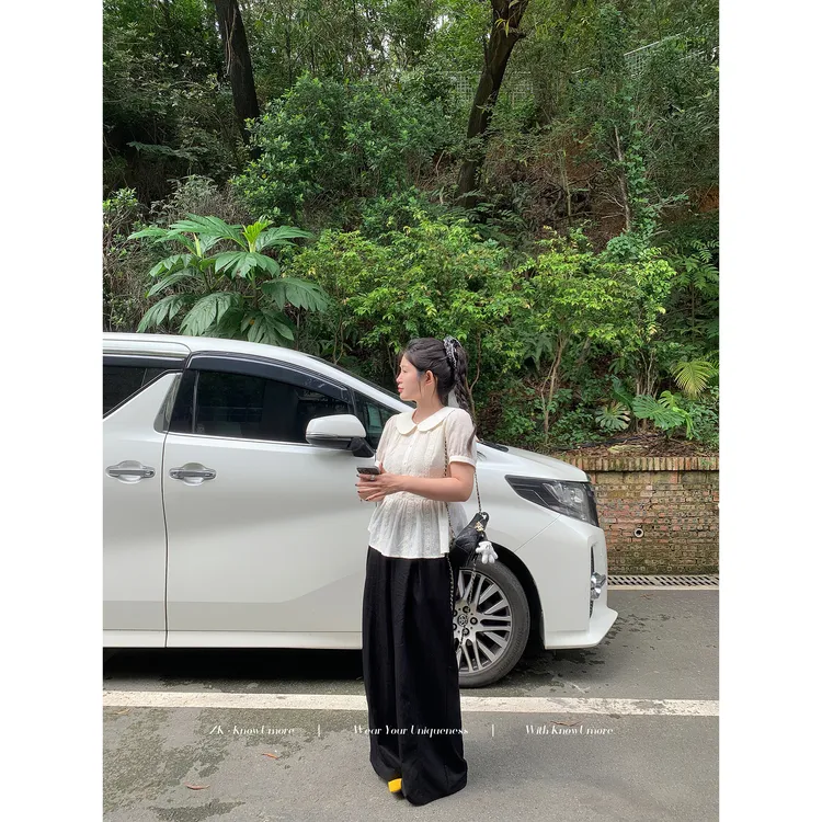知葵微胖定制【妮总西裤】夏季韩系慵懒垂感阔腿西装裤12253XXK0018