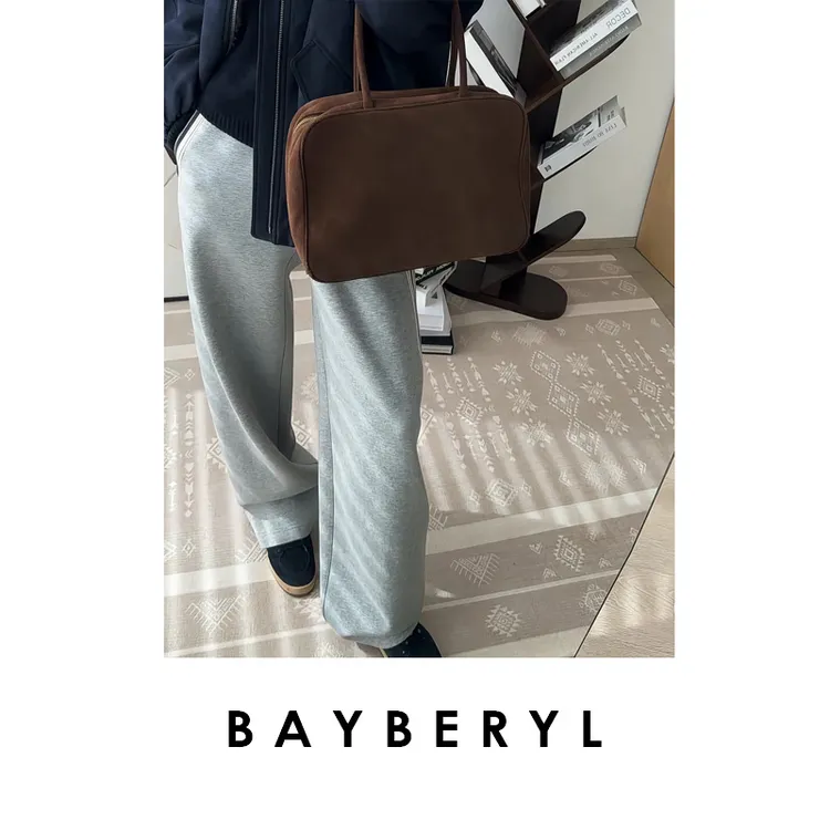 FF-BAYBERYL老贝校服裤*加绒藏青拼色松紧百搭休闲裤XXK5I1942