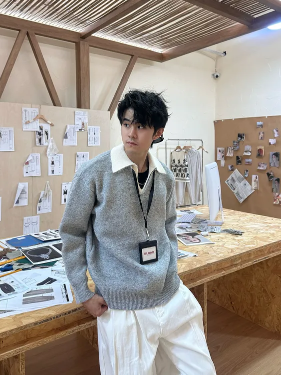 Bloom Studio 【流苏毛绒绒】老钱重磅海鸥领软糯感毛衣翻领针织衫