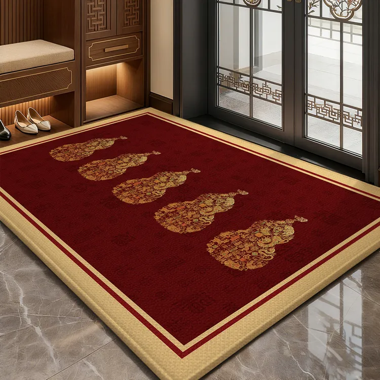 入户门地垫红色吸水地毯门垫家用门口进门高级玄关喜庆可裁剪脚垫