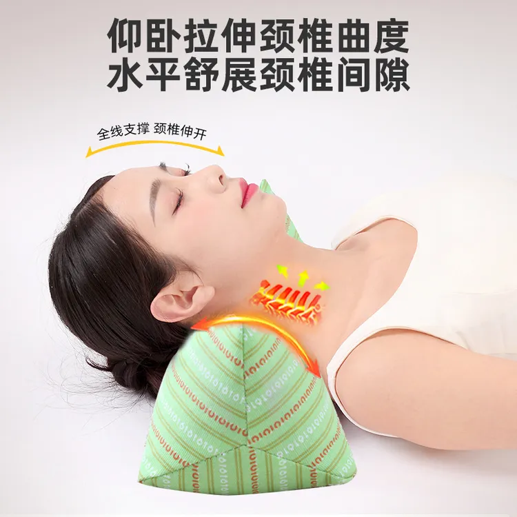 老粗布纯荞麦三角荞麦护颈反牵引枕成人可拆卸全荞麦壳枕头荞麦枕