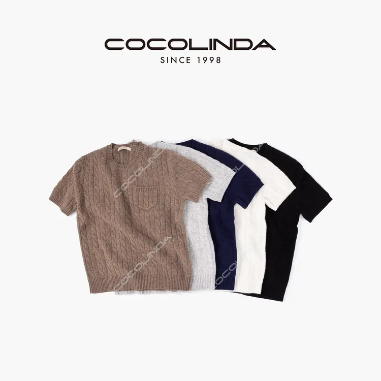 COCOLINDA| 100羊毛五色7针麻花坑条POLO小领口老钱暖糯上衣S5380