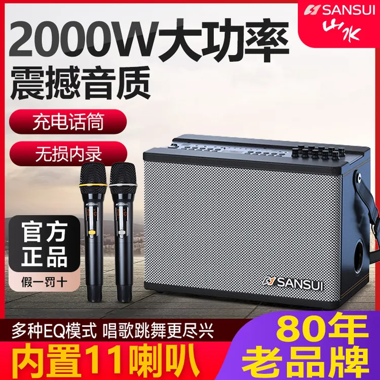 山水SS190音响户外K歌乐器音箱大功率广场舞带话筒带声卡直播内录