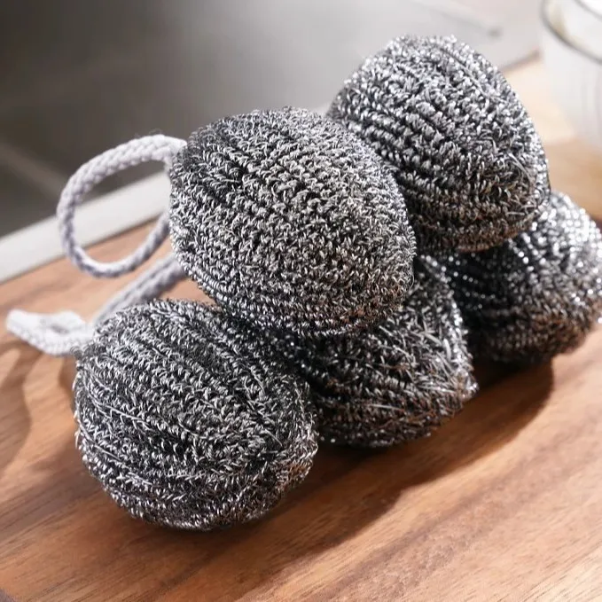 钢丝球清洁去污球家用不掉丝自带挂绳洗碗刷擦锅神器不锈厨房用不