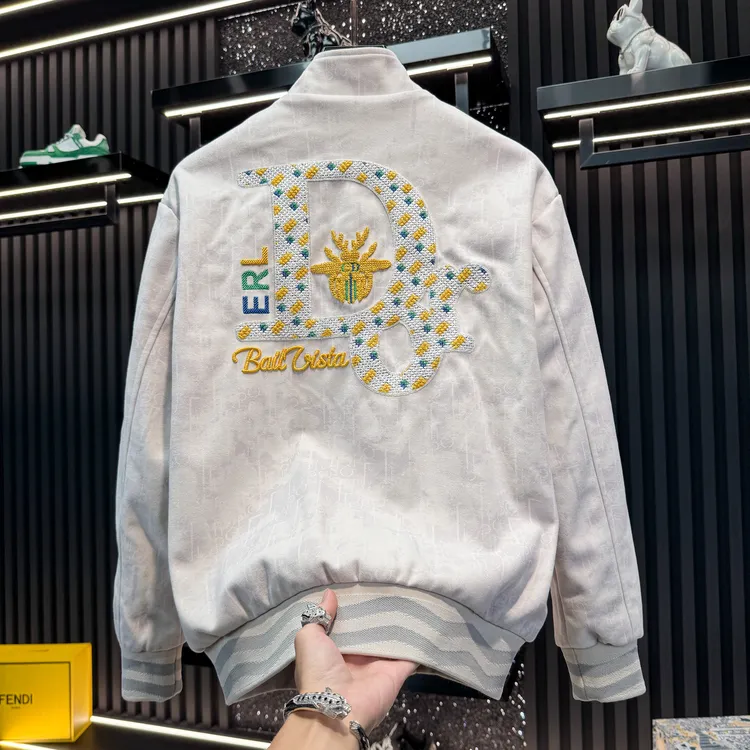 施摩瓦戈欧货男士高端刺绣蜜蜂休闲外套秋冬潮牌轻奢男装立领夹克