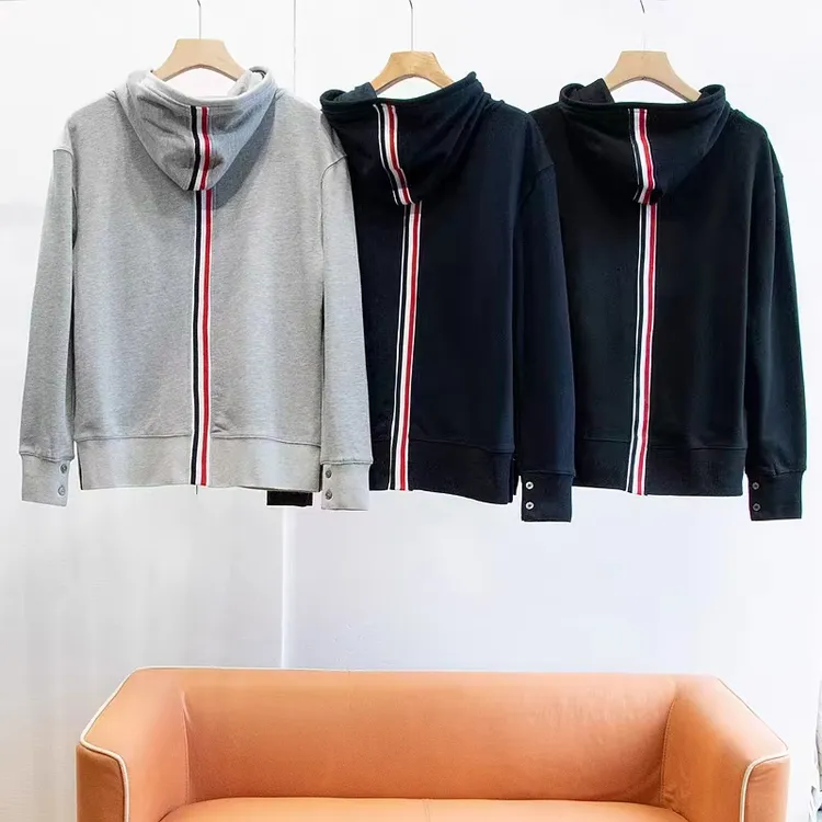 THGW BRGMEN潮牌TB连帽卫衣针织毛圈男女情侣款卫衣拉链夹克外套