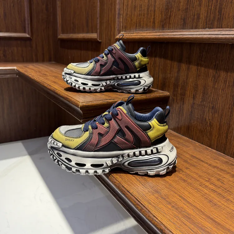 老爹鞋2025复古风做旧厚底百搭ins时尚增高休闲鞋网红个性潮男鞋