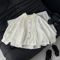 春秋装女童韩版时尚公主风蕾丝刺绣气质休闲衬衫上衣SJ6187-QQQQQ