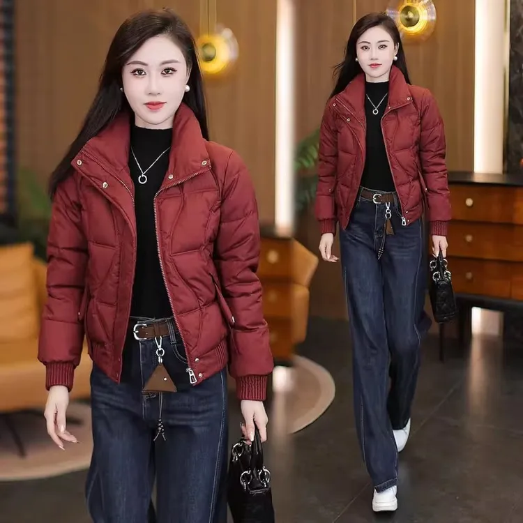 棉衣外套女2025冬季新款时髦洋气小个子短款显瘦休闲立领加厚棉袄