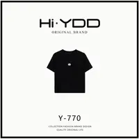 YDD•「Y-770」夏季高级感正肩刺绣收腰短袖T恤女上衣H-131