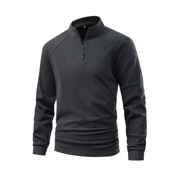 男士帅气半拉链卫衣秋冬季休闲内搭德绒立领长袖运动跑步保暖上衣