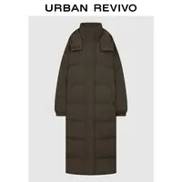 【HOT】UR2025冬季新款女装气质连帽绗缝长款羽绒服UWM150025