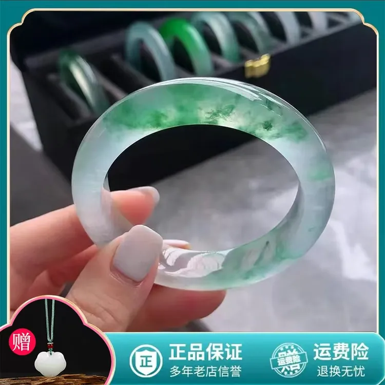 正品百搭爆款冰透飘花正圈女款精美时尚女款手镯