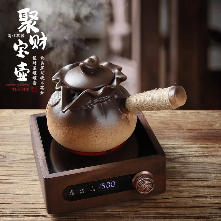 棉小城煮茶带盖罐罐壶耐火陶壶电陶炉煮茶器养生壶围炉煮茶烤茶罐