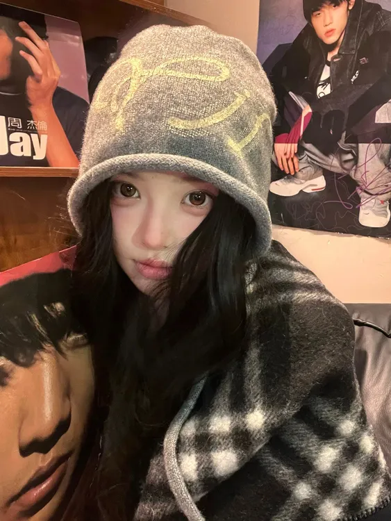 A605 韩版字母针织帽冷帽卷边堆堆帽