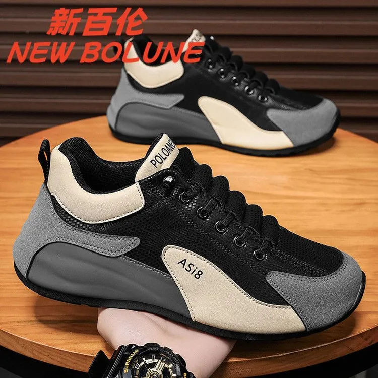 NEW BOLUNE新百伦男鞋2025冬季新款舒适皮面男士开车休闲徒步板鞋