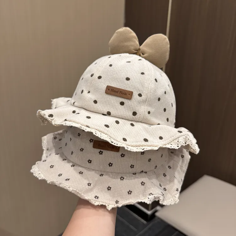 MIDIXIN/米迪昕女宝宝小月龄渔夫帽韩版碎花蝴蝶结帽子婴幼儿盆帽