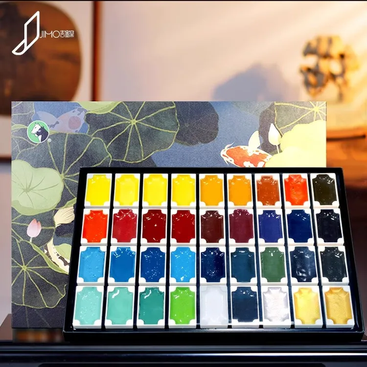 马利牌高级国画颜料春绛万物36色固体矿物质国画工笔画套装专业级