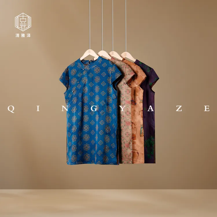 中式奥黛！真丝红云纱新中式上衣！GZ5952