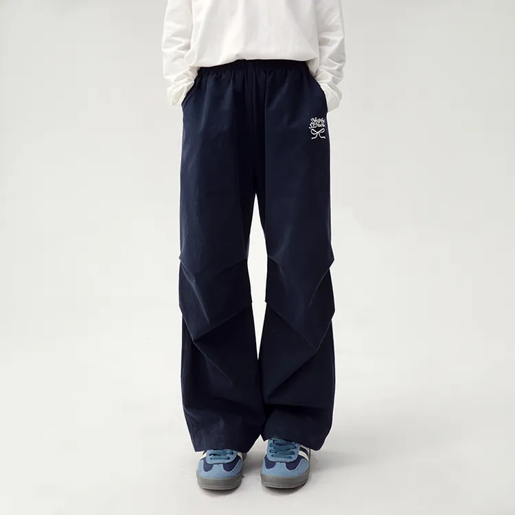 S1N初中生运动裤2025秋季新款美式大童女直筒休闲伞裤C25CX1096W