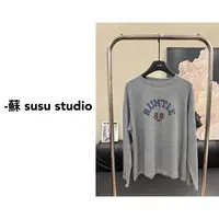 MM2025新款时尚百搭宽松显瘦长袖T恤女设计感小众上衣139