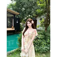 ZJ麦770806【未闻花名】法式甜美渐变碎花小众浪漫设计感气质连衣裙