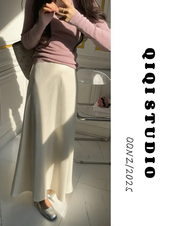 醋酸缎面高腰百搭修身显瘦鱼尾高级气质显瘦半裙