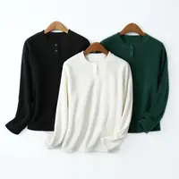 Yun Shen-「半开扣绒绒上衣」秋冬女百搭经典简约圆领上衣T恤1598-O