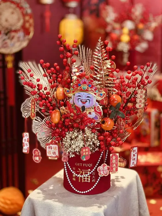 【插好发货】福桶发财果仿客厅桌面新年摆件新居搬家乔迁之喜结婚商品图