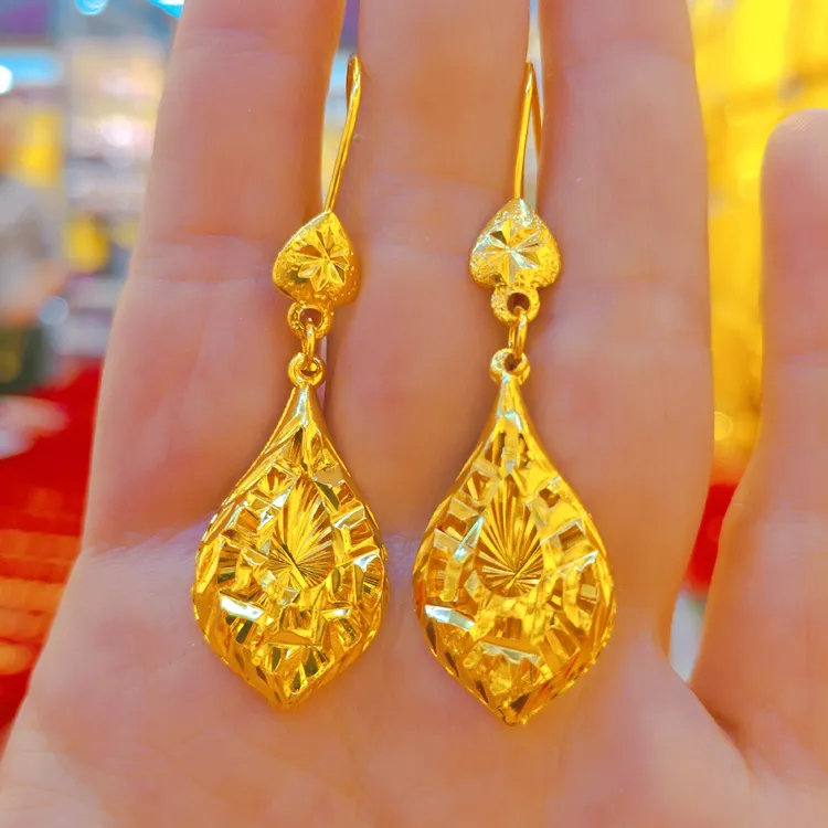 铜合金耳饰 首饰民族风欧美风朋克风百搭黄色耳钩甜美风耳环饰品