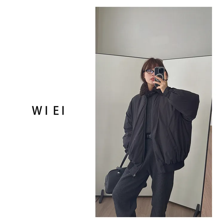 《WI EI》探索者*羊毛翻领加厚派克服95安心鹅绒羽绒外套 W25408025