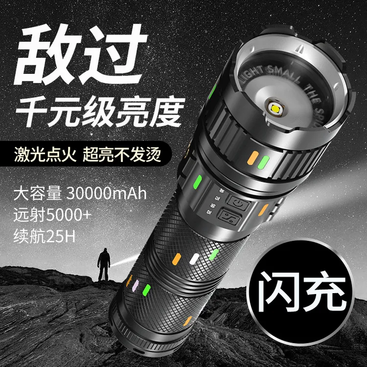 铭久穿天炮户外强光充电超亮远射登山巡逻超长续航夜钓鱼激光