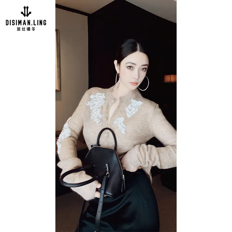 【迪丝嫚苓】多色绵羊毛毛衫上衣保暖女士秋冬修身显瘦时尚百搭优雅