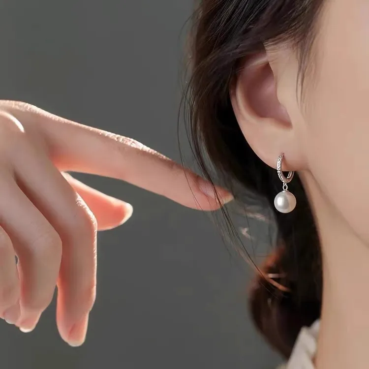 925银耳饰 925纯银圆珠耳环女轻奢时尚百搭耳扣款新款养耳洞耳饰
