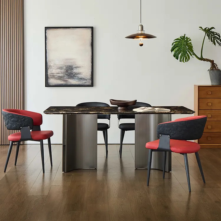 【璀璨星河】璀璨星河奢石餐桌家具长方型意式移动北欧轻奢餐厅极简