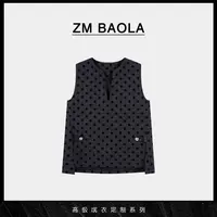 ZM BAOLA【墨点】邃黑波点雅致无袖上衣SL8009-M2