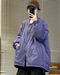 芊米鑫~2025秋冬新款圆领休闲面包服宽松百搭棉服韩版
