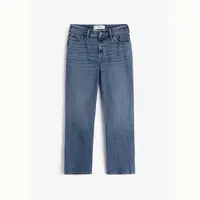 Hollister25春夏新款美式百搭宽松低腰直筒牛仔裤女装355-5407